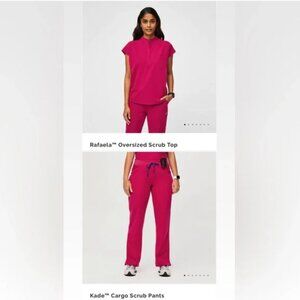 Figs Ultra Hot Pink Technical Collection Yola Scrub Pants Size S